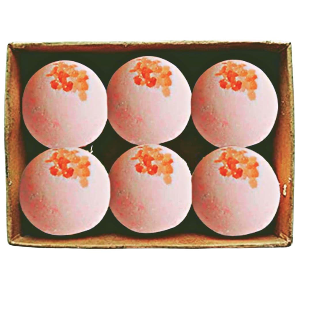 Aaranyam Detoxifying Himalayan Pink salt Bath Bomb (75g Each) - Pack of - 6 Gift for women, boys and girls.