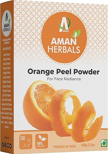 AMAN HERBALS - 100% Natural Orange Peel Powder for Premium Organic Skincare, Health and Hair care