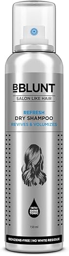 BBLUNT Refresh Dry Shampoo to Instantly Refresh & Add Volume - 150 ml | Benzene-Free | Leaves No Residue