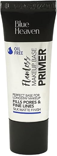 Blue Heaven Flawless Makeup Base Primer | Smooth & Long-Lasting Base | Pores & Fine Lines Minimizer Primer for Face makeup | Silk Matte Finish | Non-Greasy and Oil-Free | Silicon Gel-Based Infused with Aloe Extracts | 30ml