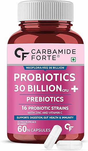 Carbamide Forte Probiotics Supplement 30 Billion for Women & Men - 60 Veg Capsules