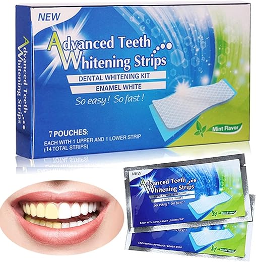 CAREflection Advanced Professional Teeth Whitening Strips Kit DIY - Easy to Apply : Instant Whitener for Teeth Oral Care (Cure Sensitivity) Maintains Radiance | Enamel Safe | Vegan + Travel-Friendly