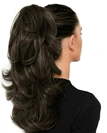 D-Divine Hair Extensions And Wigs Ponytails Hairpiece Wavy Claw Clip Ponytail Hair Extensions 22 inch (Brown)