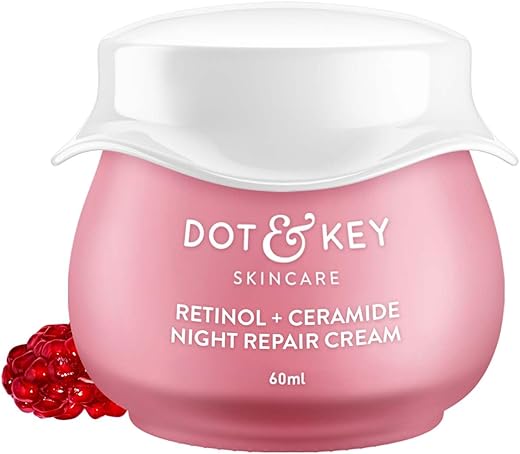 Dot & Key Night Reset Retinol + Ceramide Night Cream | Anti Aging Cream For Women & Men | Reduces Fine Lines & Wrinkles | Oil Free & Non Sticky Moisturizer | For Glowing Youthful Skin | For All Skin Types | 60ml