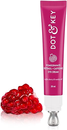 Dot & Key Pomegranate Retinol + Caffeine Eye Cream | Smoothens Fine Line & Wrinkles | Fades Dark Circles | Locks Moisturizer to Prevent Dryness | Improves Skin Elacticity & Firmness | 20ml