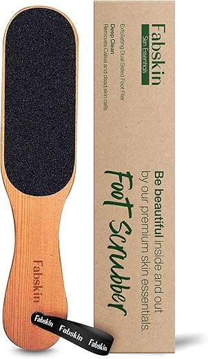 Fabskin Wooden Foot Scrubber For Dead Skin | Dual Sided Foot Filer | Callus Remover | Feet Scraper