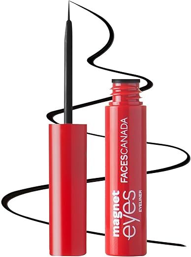 FACES CANADA Magneteyes Eyeliner - Black, 3.5ml | Intense Matte Finish | Quick Drying | 24HR Long Lasting | Fine Tip For Precise Smooth Application | Almond Oil Enriched | Waterproof | Smudgeproof