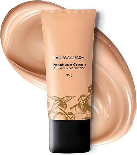 FACES CANADA Peaches N Cream Tinted Moisturizer - Light 01, 35 g | Soft Peachy, Natural Glow | Lightly Tinted BB Cream | Non Oily Lightweight Gel Formula | Blends Easily | Suitable For All Skin Types