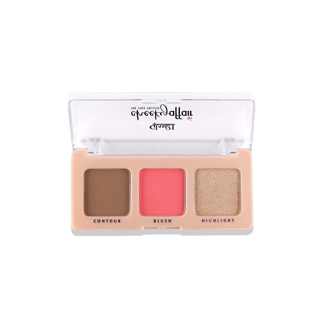 Glam21 Cheeky Affair The Face Palette | 3 In 1 Contour, Blush & Highlight Palette |Perky-8.6Gm