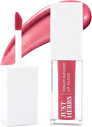 Just Herbs Serum Infused Lip Gloss for Women, Lighweight Non-Sticky High Glossy Moisturizing and Hydrating Lip Gloss 3 ml (Peony Pearl)