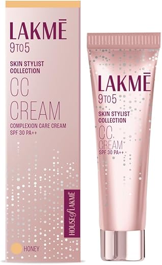Lakme 9 To 5 Complexion Care Face CC Cream, Honey, SPF 30, Conceals Dark Spots & Blemishes, 30 g