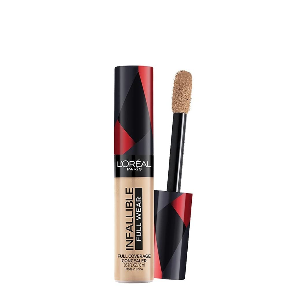 L'Oreal Paris Full Coverage Concealer, Waterproof Formula, For Undereye Circles and Blemishes, For Highlighting and Contouring, Infallible, Shade: 314, 10g