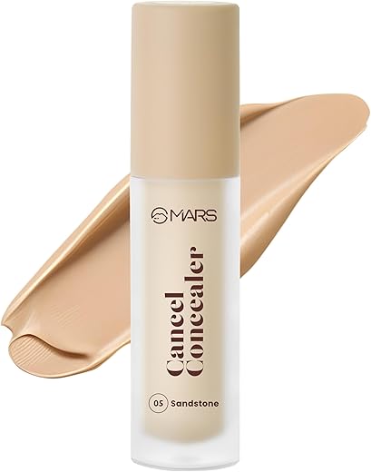 MARS Cancel Concealer for Face Makeup with Radiant Natural Finish | 05-Sandstone | 6.0 ml | Lightweight | Medium to High Coverage | Long-Lasting & Multi-Purpose | Crease Resistant