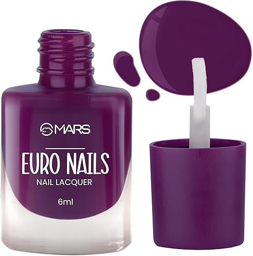 MARS EURO Nail Lacquer | Glossy Gel Finish | Rich Pigmentation | Chip Free | Quick Drying Formula | Long Lasting Nail Polish for Women | (6.0 ml) (Shade-04)