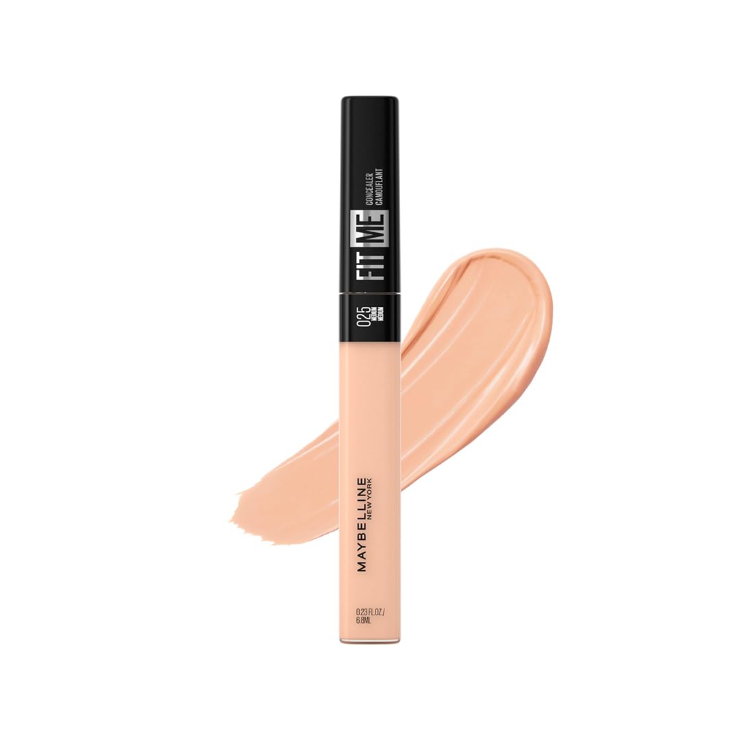 Maybelline New York Full Coverage Concealer Lotion For All Skin Types, Matte & Poreless Ultra Blendable, Fit Me, 25 Medium, 6.8Ml, Pack Of 1