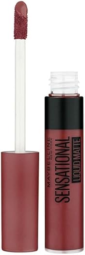 Maybelline New York Lipstick, Matte Finish, Non-Sticky and Non-Drying, Sensational Liquid Matte, 21 Nude Nuance, 7ml