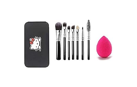 Miss & Mam Makeup Brush Set of with Storage box + sponge puff(Color May Vary)