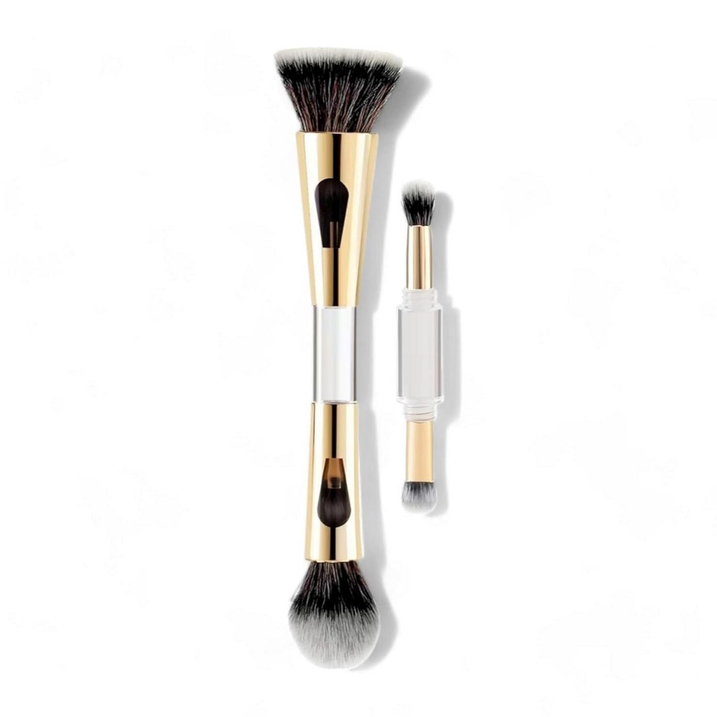 MR. HUDA 4 in 1 Essential Make Up Brush Kit Includes Foundation Brush, Powder Brush, Eyeshadow Blending Brush, Flat Brush | Compact Design | Travel Friendly | Soft Bristles For Women.
