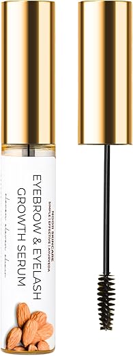 Noor Skincare Eyebrow & Eyelash Growth Serum/Oil - Organic, Brow & Lash Boosting Enhancer for Thick Eyebrows and Eyelashes - has Castor oil for Volume & comes with Applicator (5 ml)