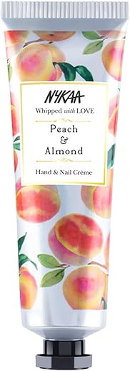 Nykaa Naturals Peach & Almond Hand & Nail Creme, 30ml| Enriched With Avocado, Almond Oil, Jojoba Oil & Hyaluronic Acid| Moisturises & Nourishes Skin| Combats Dryness| Non-Greasy & Non-Sticky Formula