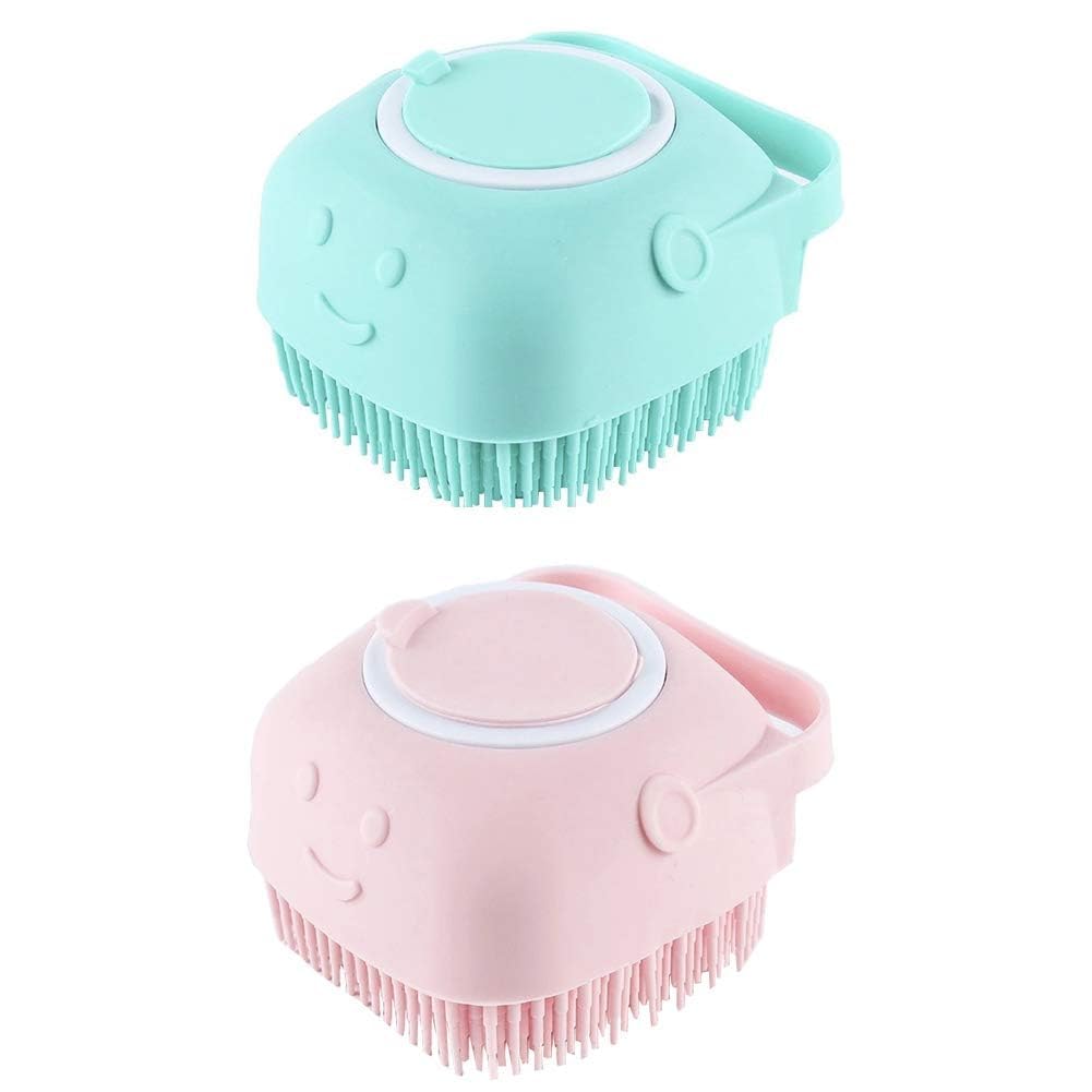 ORJILO Body Scrubber with Soap Dispenser Brush, Silicone Exfoliating Brushes, Soft Body Exfoliator, Bath Loofah for Babies, Kids, Women, Men and Pets (Multicolor) - Pack of 1