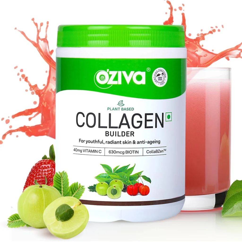 OZiva Vegan Collagen (Tangy Amla) with Biotin & Vitamin C For Brighter & Youthful Skin