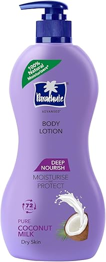 Parachute Advansed Deep Nourish Body Lotion for Women & Men, Dry Skin, 400ml | Pure Coconut Milk, 100% Natural, 72h Moisturisation