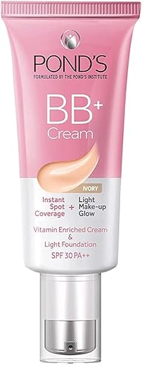 POND'S Bb+ Cream, Instant Spot Coverage + Light Make-Up Glow, Ivory 30G, Natural