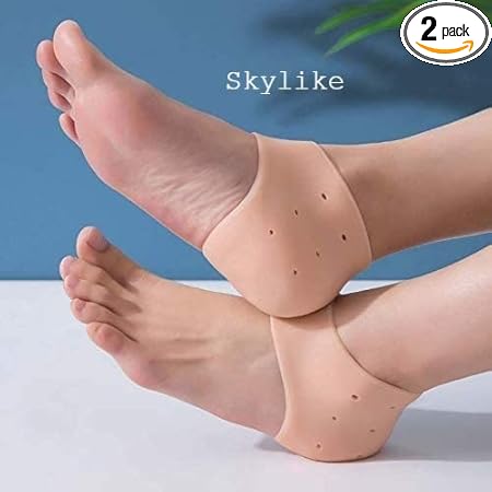 Skylike Silicone Gel Heel Pad Socks for Pain Relief anti heel Swelling Pain Relief Dry Hard Cracked Heels Repair Cream Foot Care Ankle Support Cushion