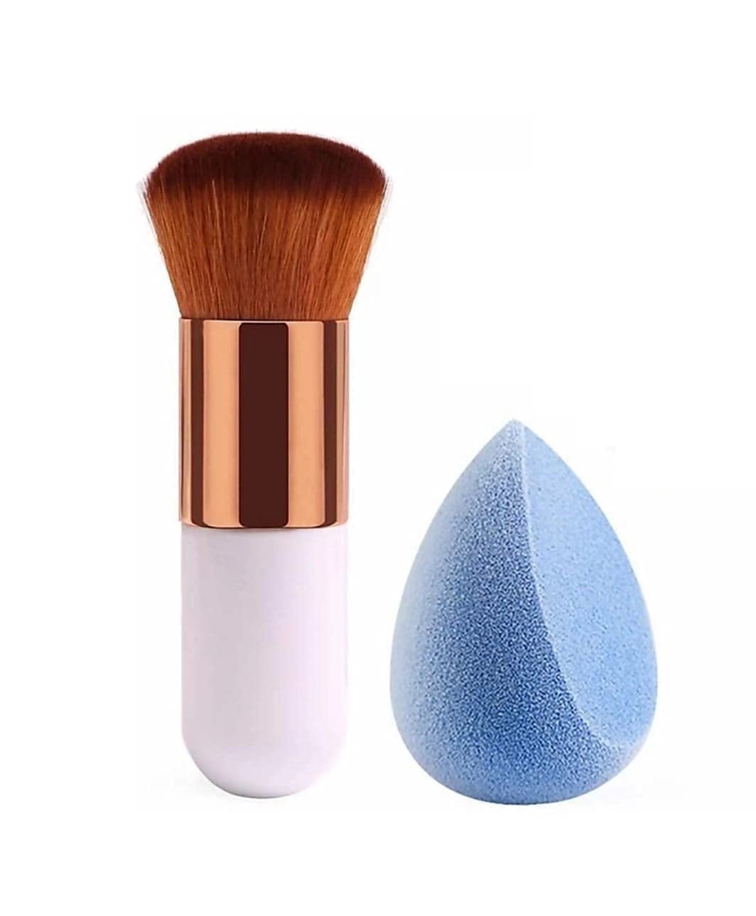 Sloane Foundation Blusher Brush With Beauty Blender Makeup Sponge