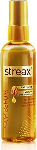 Streax Hair Serum for Women & Men | Contains Walnut Oil | Instant Shine & Smoothness | Regular use Hair Serum for Dry & Wet Hair | Gives frizz-free Hair | Soft & Silky Touch | 100ml