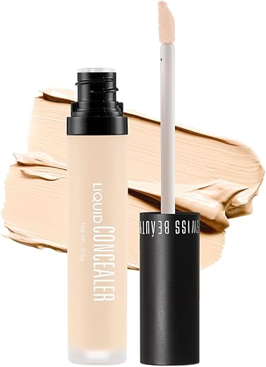 Swiss Beauty Liquid Light Weight Concealer With Full Coverage |Easily Blendable Concealer For Face Makeup With Matte Finish | Shade- Natural, 6g