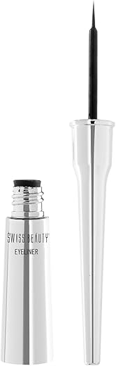Swiss Beauty Waterproof Liquid Black Eyeliner | Smudge Proof, Transfer Proof Eye Liner for Eye Makeup |Black, 4ml |