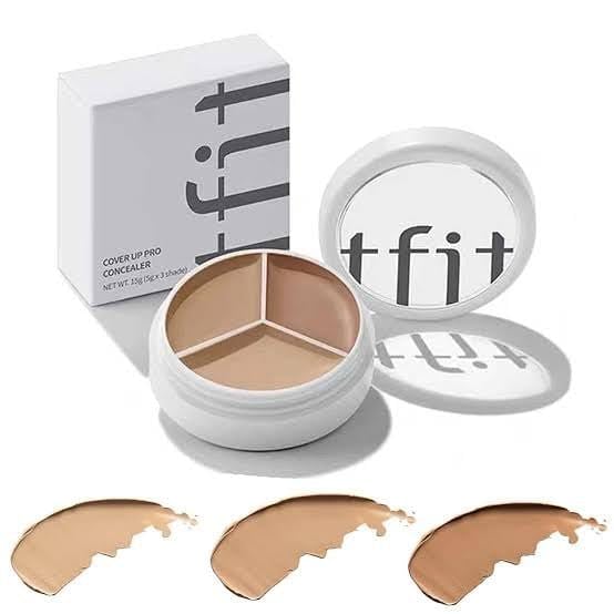 T fit Cover Up All Pro Concealer | Korean | 3 in 1 concealer palette Full coverage | Hides Blemishes, Flaws & Dark circle | Moisturizing | Long-lasting | Oil Control