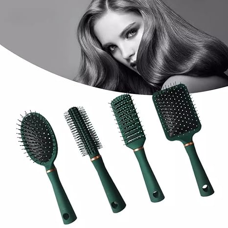 TORMUND Hair Scalp Massage Comb Hairbrush Wet Curly Hair Brush Paddle Hair Brush Comb Set for Women and Men 4 Pcs Wet Hair Brushes for long Hair No Tangle Hair Brush for Curly or Straight Hair GREEN