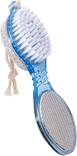 VEGA 4 In 1 Foot Pedicure Brush, Pumice Stone, Scrubber & File For Soft Care