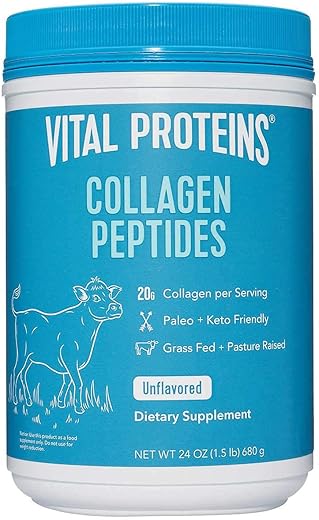Vital Proteins Collagen Peptides Unflavored Powder Dietary Supplement, Pack of 680g