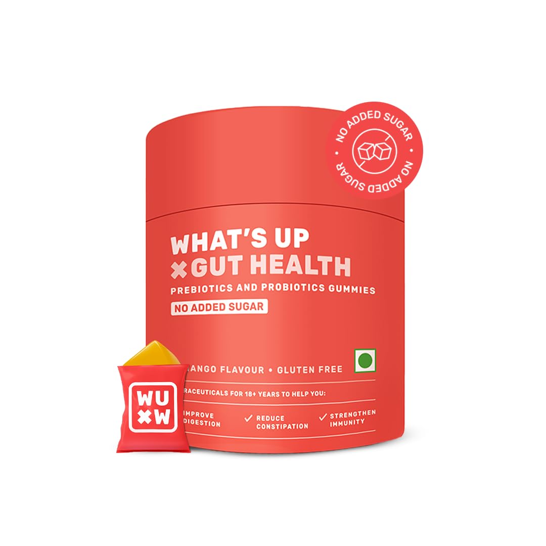 What’s Up Gut Health Supplements Gummies | Prebiotics & Probiotics Supplement | Constipation, Bloating, Gas & Acidity Relief | Immunity | Clinically Proven Strain | 15 Days (Pack Of 1)