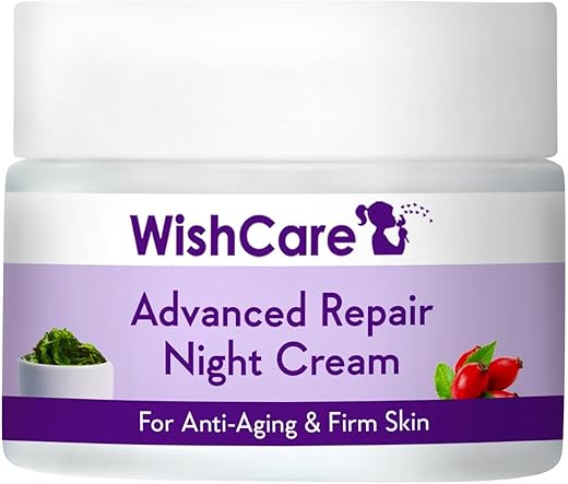 WishCare Collagen Boosting - Advance Repair Night Cream - With Retinol, Niacinamide, GrapeSeed, Sea Algae, Jojoba & Rosehip - For Anti-Aging, Skin Firming & Plumping Skin - 50 gm