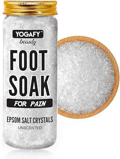 YOGAFY- Foot Soak for PAIN RELIEF with Epsom Salt - (300 g) | DETOX SPA | Remove Impurities, Relieve Stress and Improve Sleep | Treat Athletes Foot, Tired and Aching Feet - Pet Jar Pack |